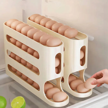 FridgeMate Egg Rolling Container – Automatic Egg Storage Organizer