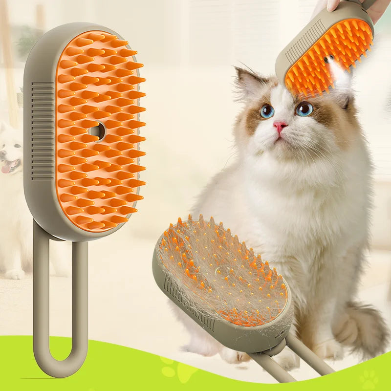 3-in-1 Electric Pet Grooming Brush with Massage & Spray