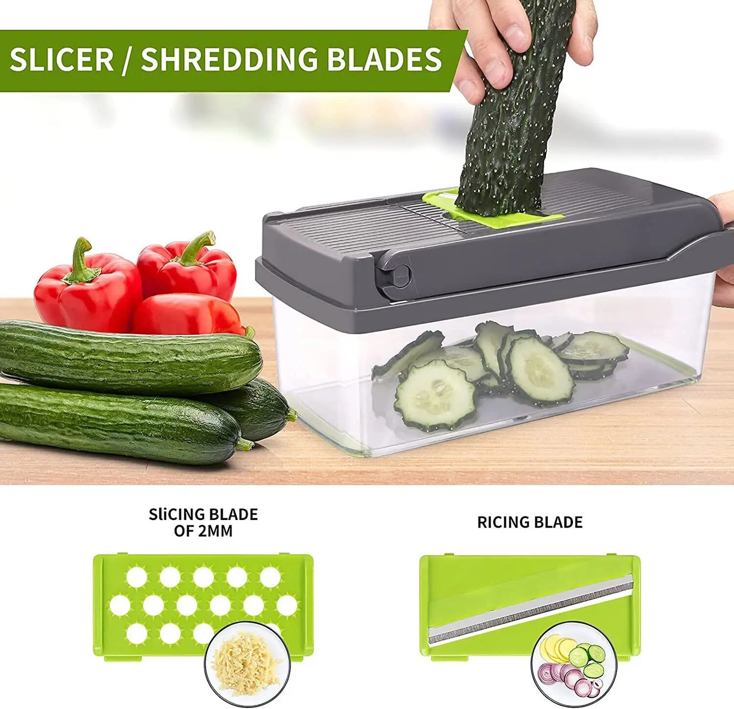 SliceMaster Pro: 14-in-1 Fruit & Veggie Dicer