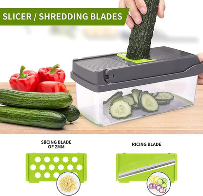 SliceMaster Pro: 14-in-1 Fruit & Veggie Dicer