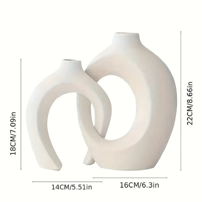 Nordic Ceramic Vase Set: Modern Decor for Living Room