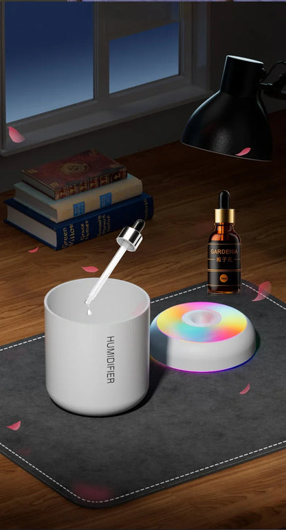 AromaGlow USB Mini Humidifier: Essential Oil Diffuser with Soft LED Lights