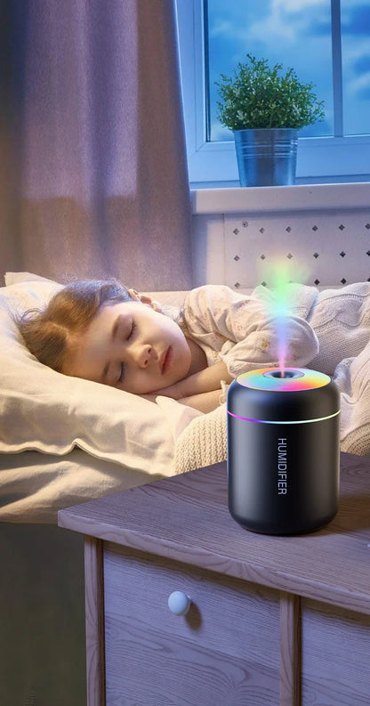 AromaGlow USB Mini Humidifier: Essential Oil Diffuser with Soft LED Lights