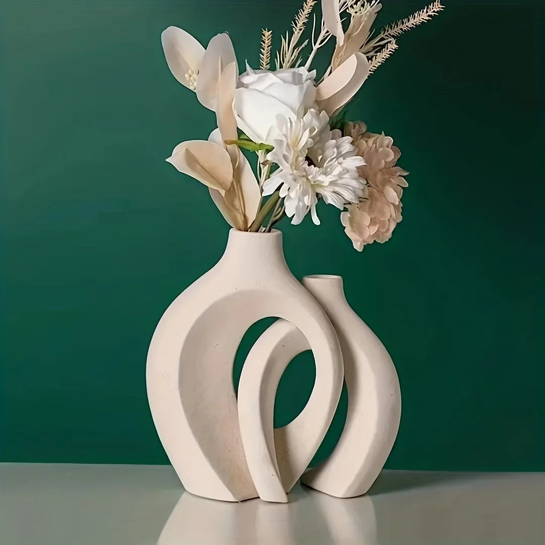 Nordic Ceramic Vase Set: Modern Decor for Living Room