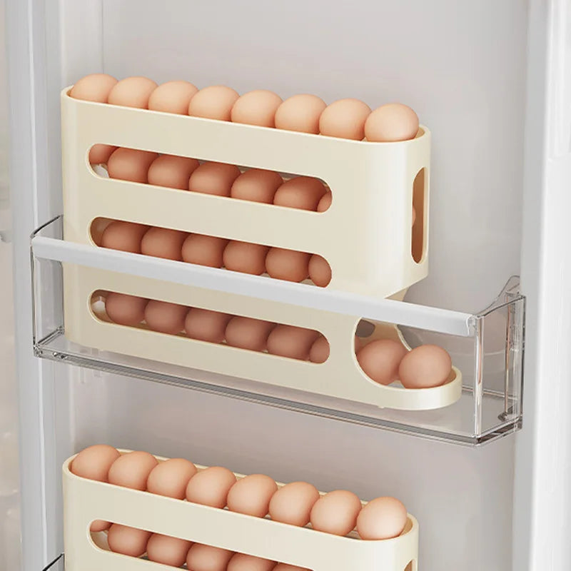 FridgeMate Egg Rolling Container – Automatic Egg Storage Organizer