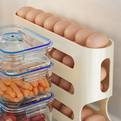 FridgeMate Egg Rolling Container – Automatic Egg Storage Organizer