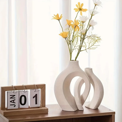 Nordic Ceramic Vase Set: Modern Decor for Living Room