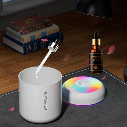 AromaGlow USB Mini Humidifier: Essential Oil Diffuser with Soft LED Lights