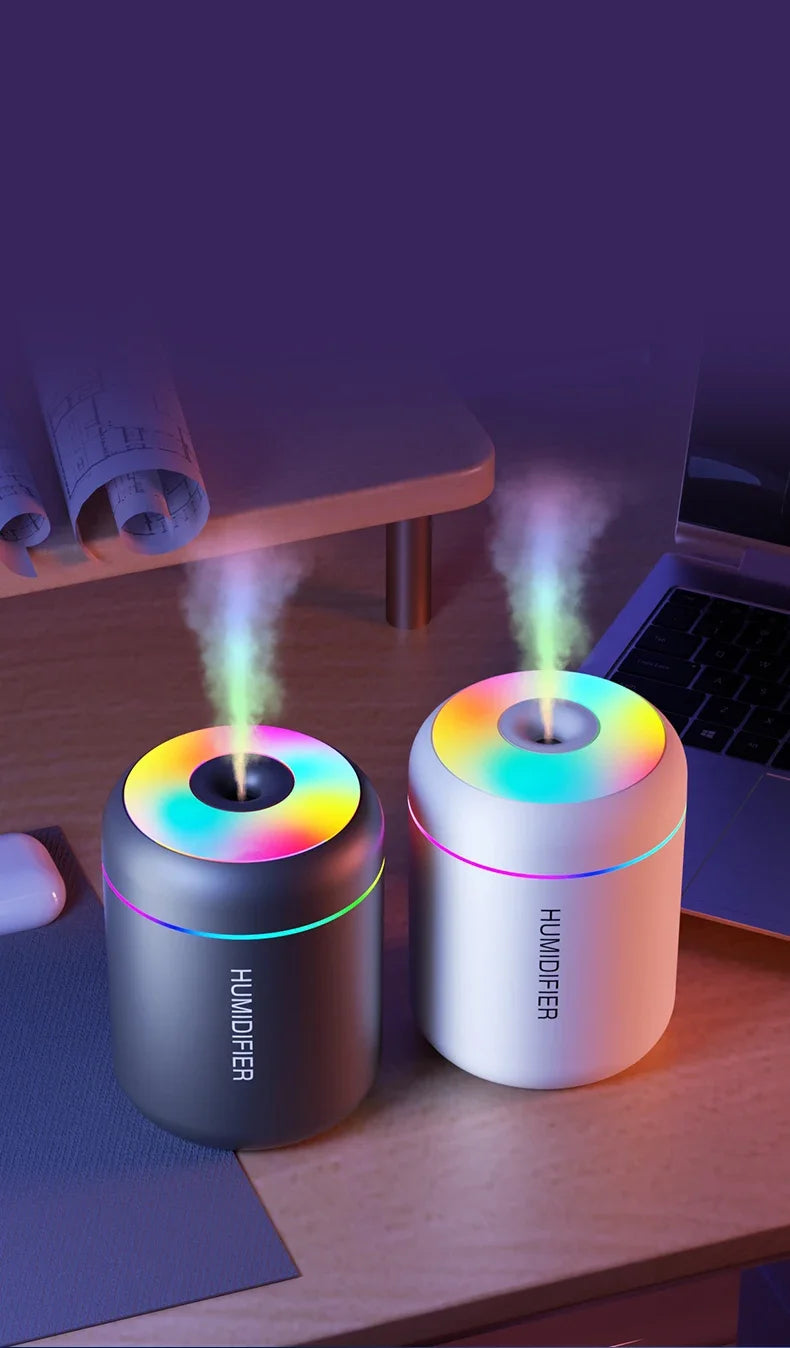 AromaGlow USB Mini Humidifier: Essential Oil Diffuser with Soft LED Lights