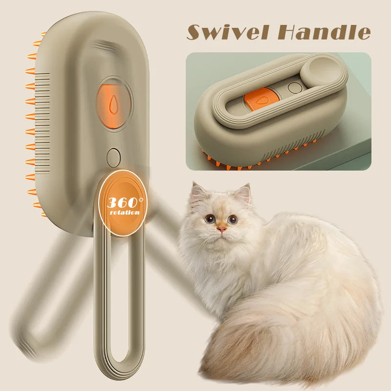 3-in-1 Electric Pet Grooming Brush with Massage & Spray