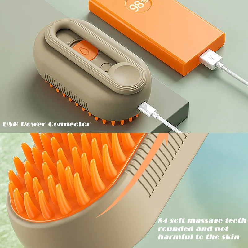 3-in-1 Electric Pet Grooming Brush with Massage & Spray