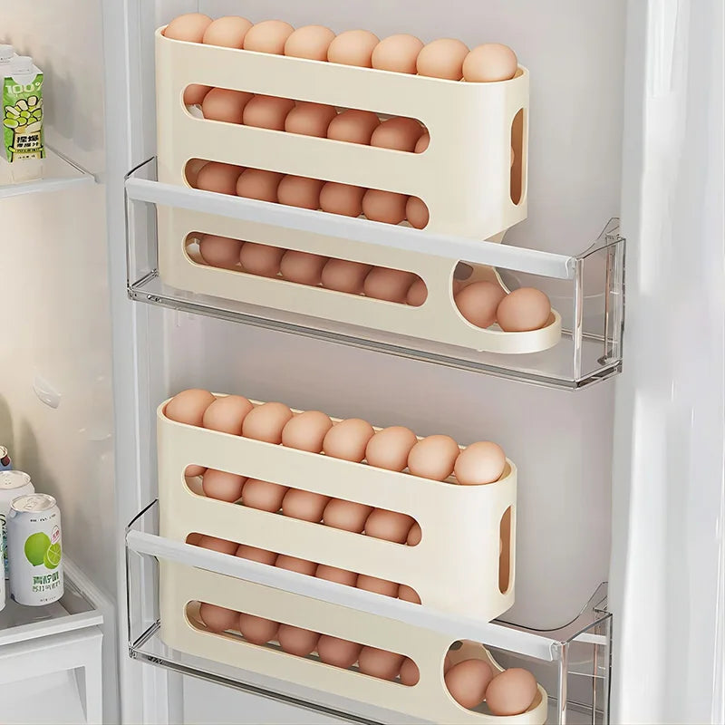 FridgeMate Egg Rolling Container – Automatic Egg Storage Organizer