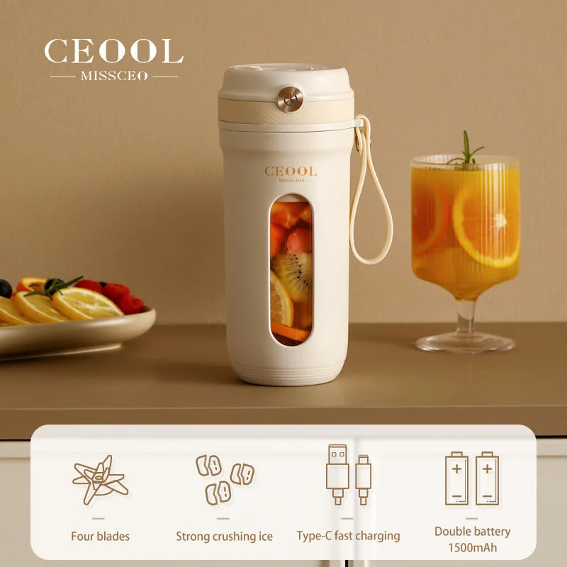 BlendGo Mini Portable Juice Maker: Multifunction Electric Smoothie Blender